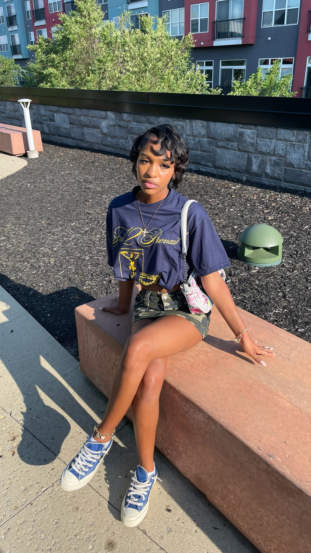 “Fail2prevail” Navy blue Tee shirt