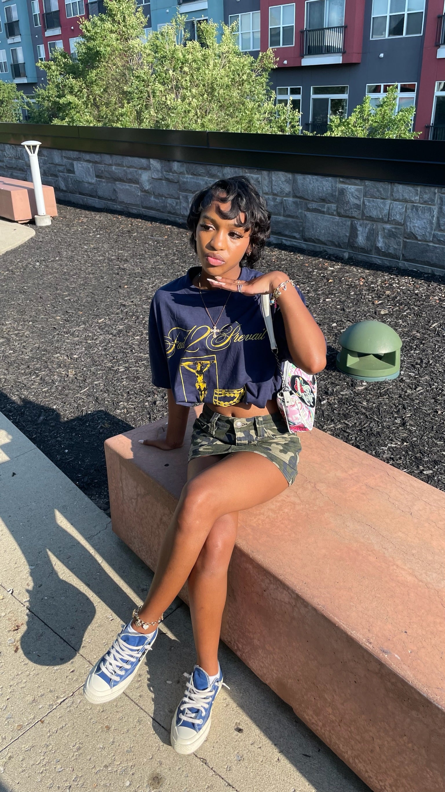 “Fail2prevail” Navy blue Tee shirt